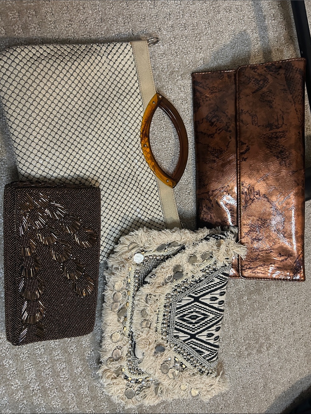 Assorted Metallic & Brown Clutch Wallet Lot